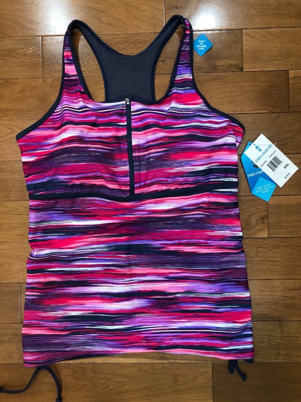 NWT Free Country Ruby Slate Swim Top Size XXL (18) - Picture 3 of 10